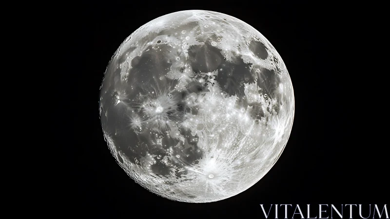 High-resolution lunar disc study with crater field detailing.