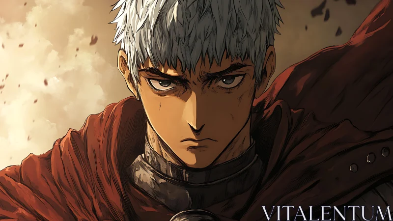 Storm-eyed warrior meets the rising battle with quiet resolve