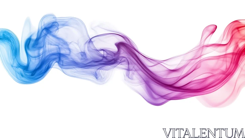 Chromatic smoke wave transitions from cool blue to warm magenta