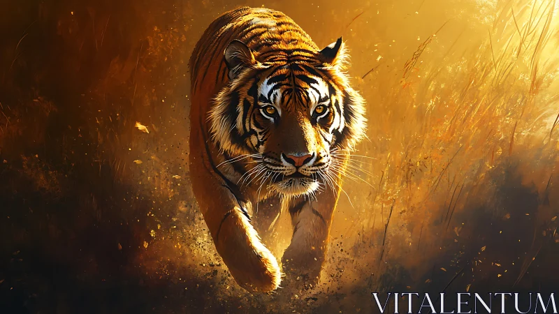 Dynamic tiger charge under directional backlighting in warm haze