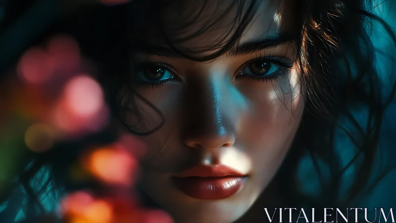 Soft light caresses a digital portrait of an intense gaze