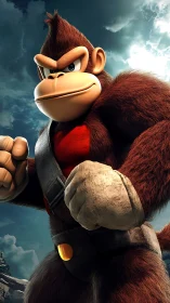 CGI gorilla character rendered with detailed fur and lighting