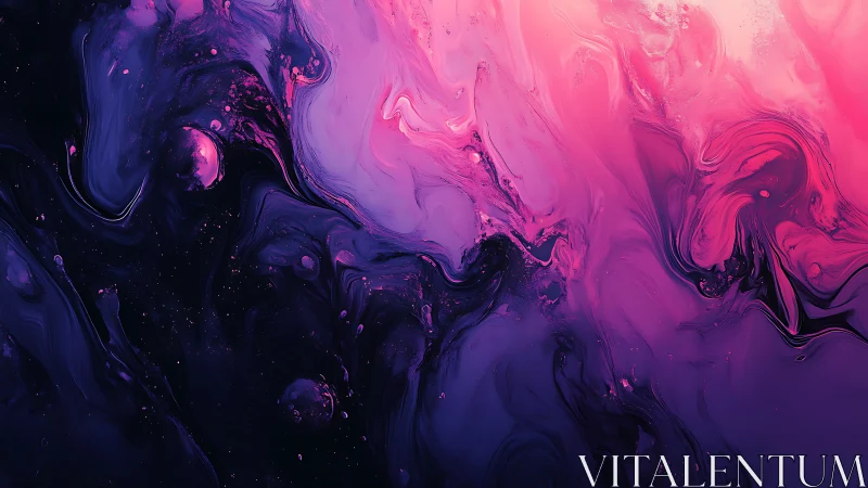 Dreamy pink and indigo swirls flow across a cosmic canvas