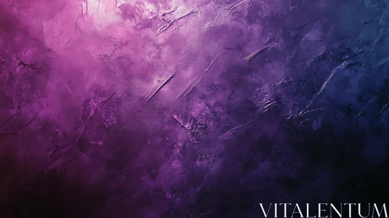 Textured purple gradient surface shows rough plaster details