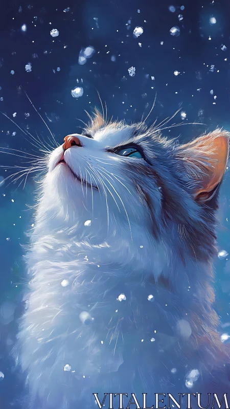 Whisker-Gazing Cat Catches Cosmic Dreams.