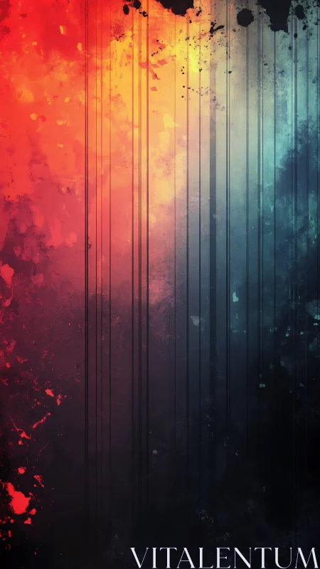 Vertical gradient field with splattered abstract texture.