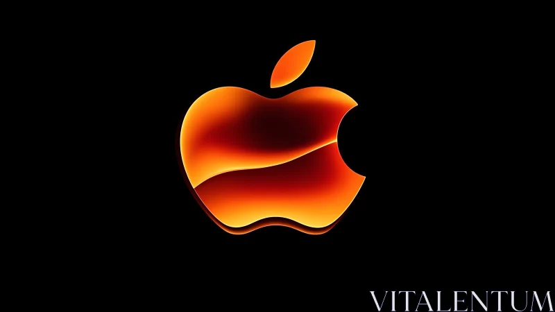 Luminous orange apple emblem rendered with fluid gradient glow