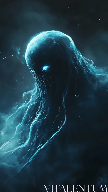 Luminescent amorphous entity with tendril-like extensions is shown