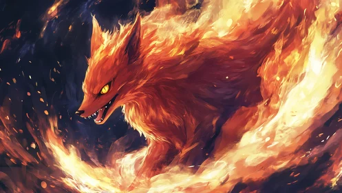 Emberfang Fox Spirals Through Wild Solar Flames.