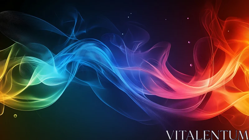 Colorful light waves flow across a deep cosmic backdrop.