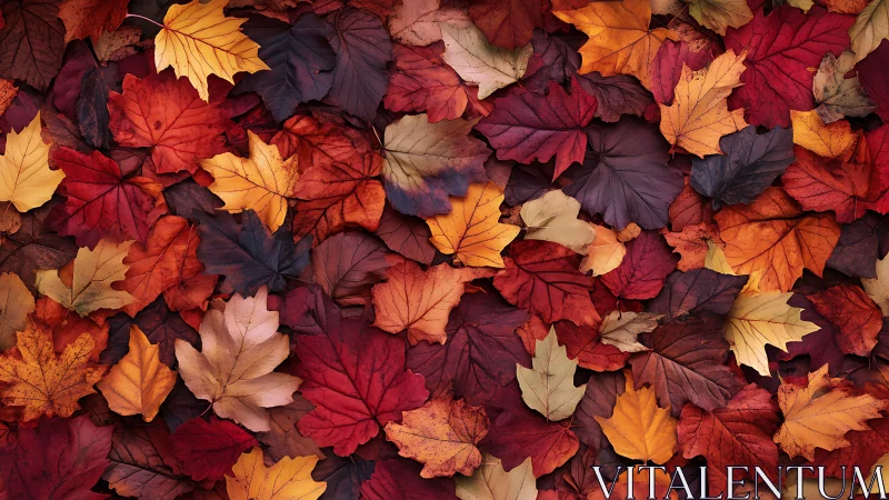 Crimson leaves whisper quietly across an autumn mosaic dream