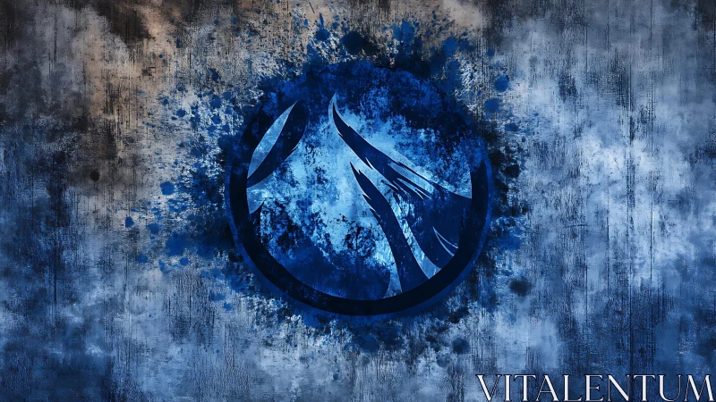 Abstract Jedi Order Symbol in Blue Grunge Artistic Style.