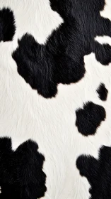 Close-up view of black and white cowhide fur pattern.