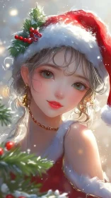 Snow-dusted Christmas muse smiles through shimmering light