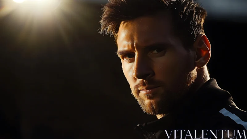 Low key male portrait with strong rim lighting and hard shadows