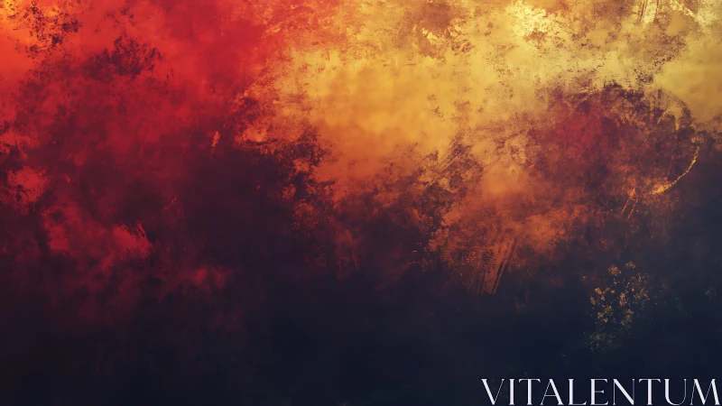 Fiery Abstract Texture With Red, Orange, and Gold Brush Strokes.