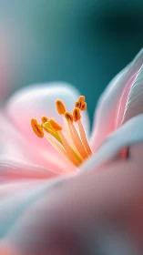 Macro study of pink flower stamens and soft petals.