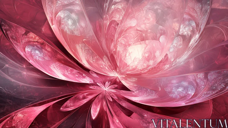 Fractal rose bloom composition with layered translucent petals.