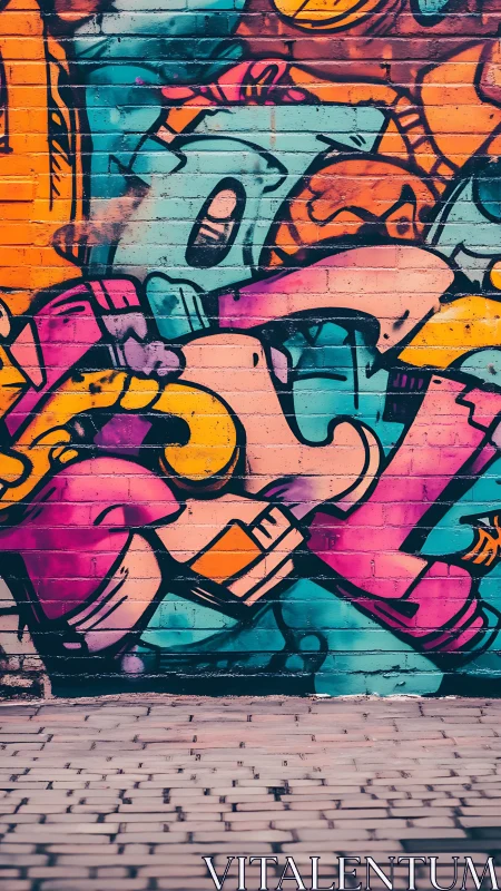 Street graffiti explodes in neon curves and layered color forms.