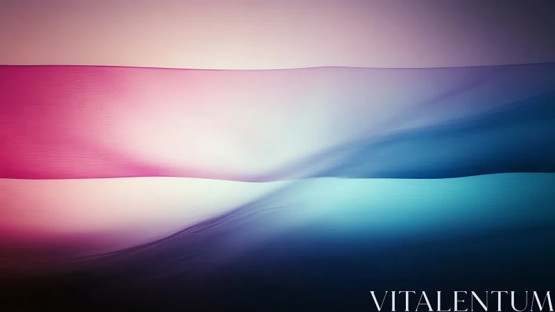 Soft waves of pink and blue drift across a tranquil sky