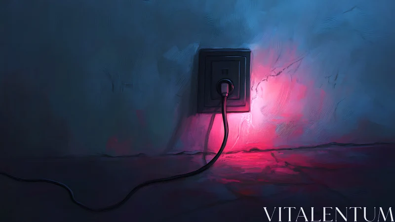 Midnight outlet glowing softly in neon pink light.