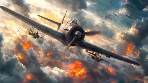 Warbird plunges through thunderous skies of burning metal