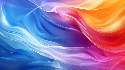 Chromatic fluid waves in layered translucent digital gradients.
