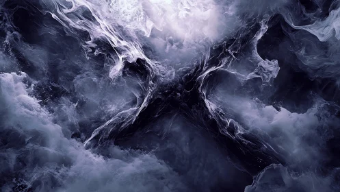 Turbulent fractal vortex forms luminous X-shaped nebular cross