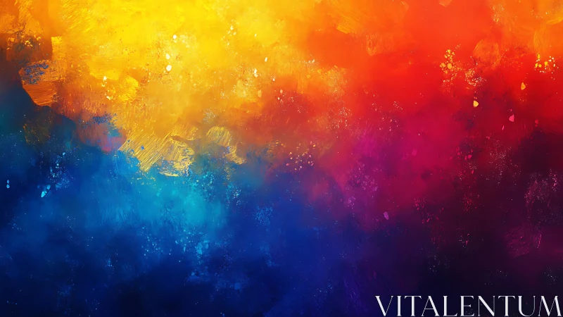 Chromatic gradient field with warm-to-cool spectral diffusion