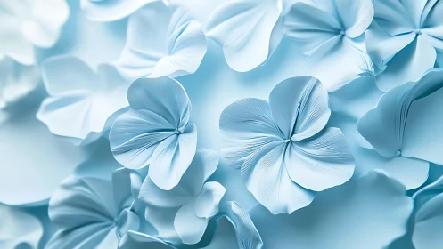 Parametric blue petals in layered macro fluid topology.