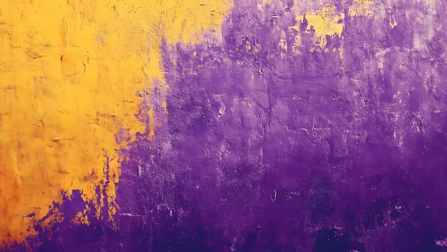 Vibrant yellow purple wall texture with distressed gradients.