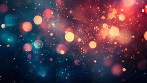 Soft bokeh lights in warm and cool abstract blur pattern.