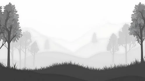 Misty Morning Escape Through Woodland Layers.