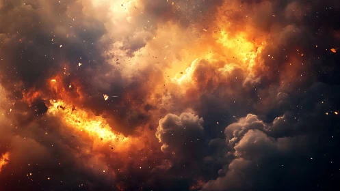 Explosive Flames Dance Through Dramatic Cloud Formations