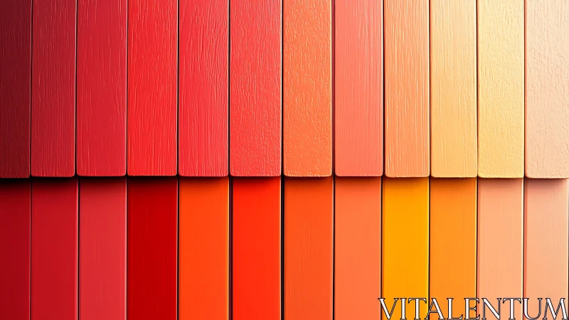 Vertical gradient panels in warm red to peach tones.