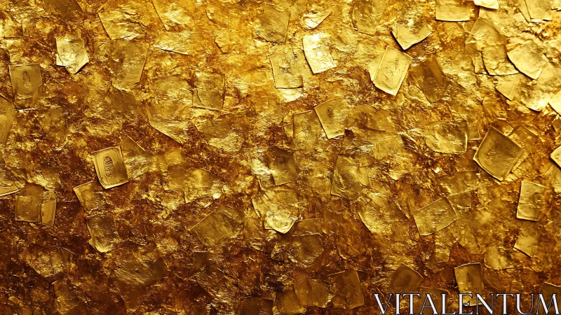 Gold leaf texture with irregular overlapping foil rectangles.