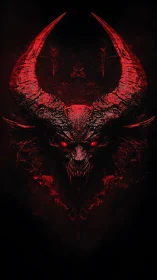 Infernal cranial construct with bi-lobed demonic horn array.