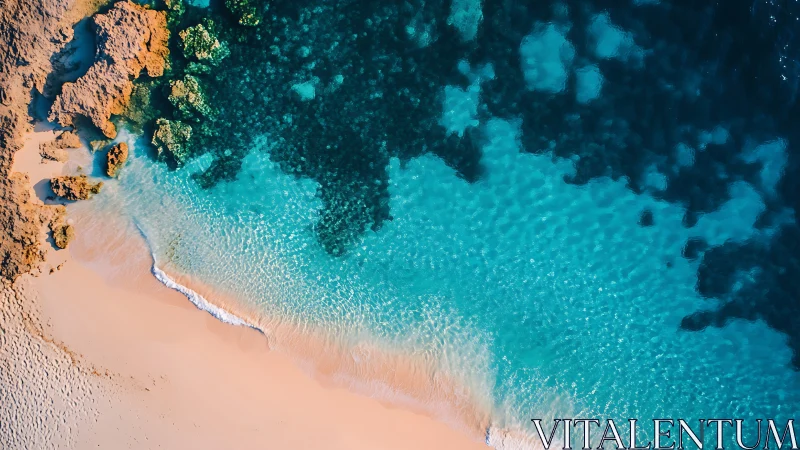 Aerial shoreline study with translucent reef gradients.