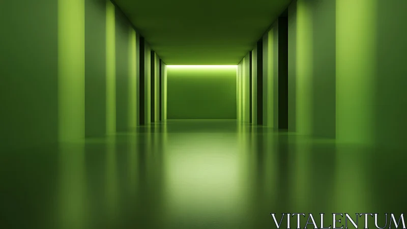 Luminescent Corridor with Geometric Perspective and Neon-Infused Architecture.