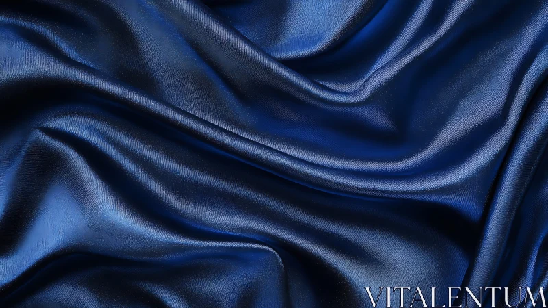 Deep Blue Silk Draping: Photorealistic Textile Study.