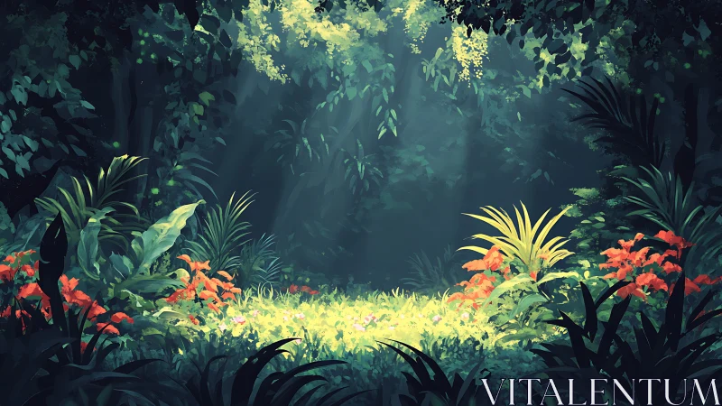 Luminous Jungle Sanctuary: Where Shadow Breathes Green.