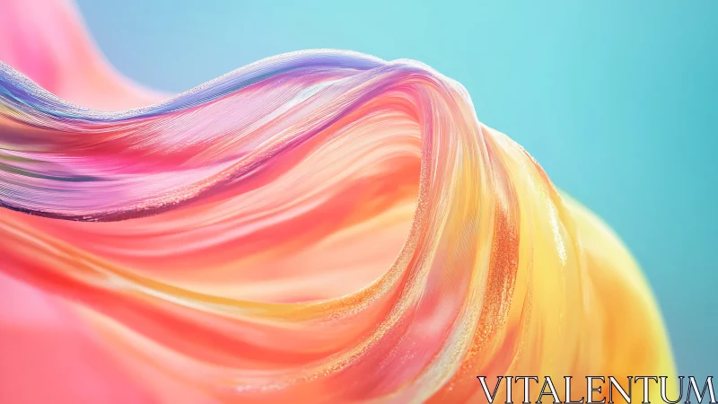 Spectral fluid ribbon with micro-textured surface dynamics.