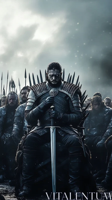 Winter throne sentinel broods beneath a stormbound sky.