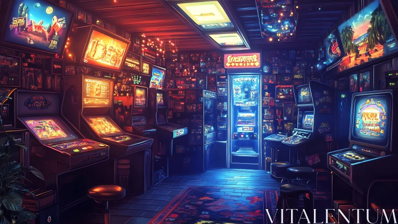 Neon memories hum quietly inside this cozy retro arcade den