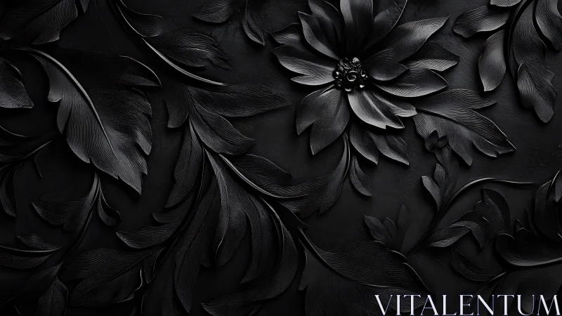 Monochromatic floral composition with textured petals and leaves arranged densely.