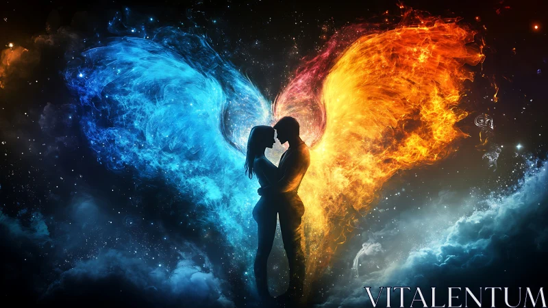 Bioluminescent Silhouettes Converging Amid Cosmic Energy Vortices.