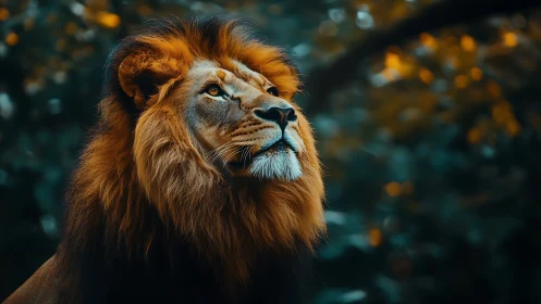 Regal male lion captured in cinematic shallow depth of field