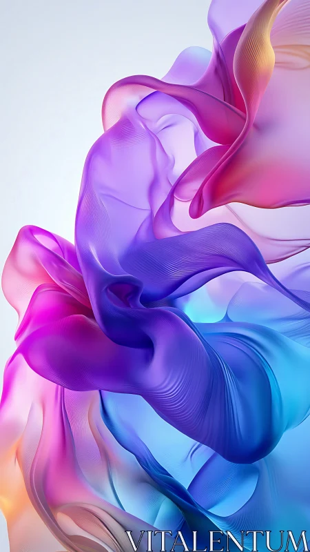 Multispectral fluid topology in translucent gradient ribbons.