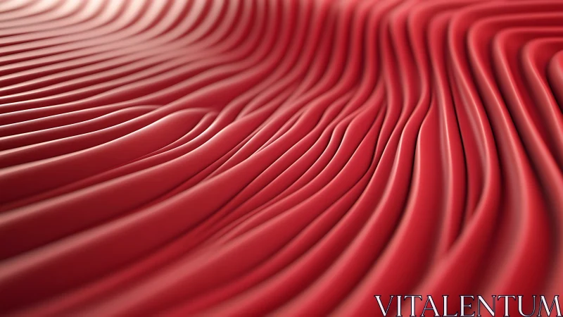 Crimson sculpted waves in flowing abstract surface design.