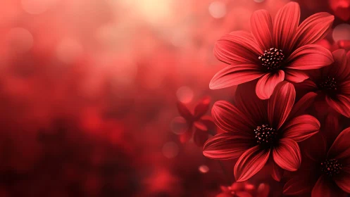 Crimson Reverie: Blooming Petals in Liquid Light.